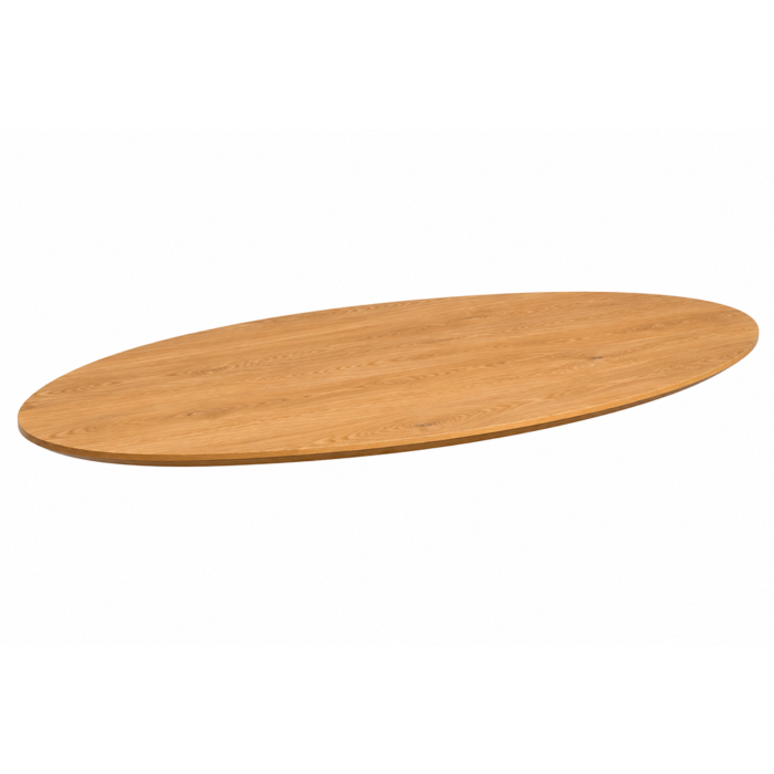 Eikenhouten tafelblad - Deens Ovaal - Massief 4cm - Verjongd