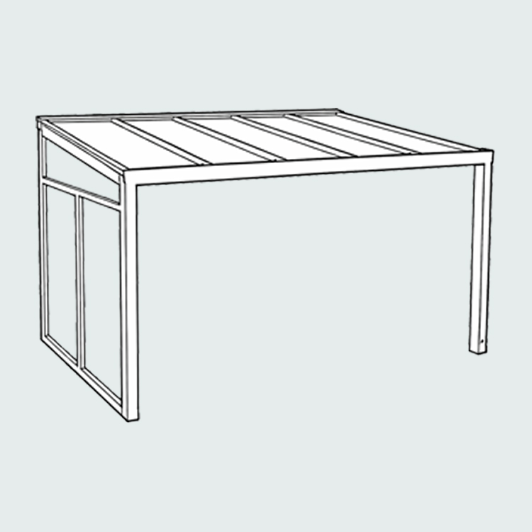 Aluminium overkapping met glas